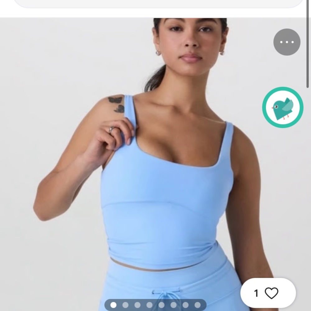 Vuori all the form support light blue tank